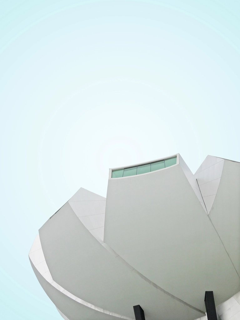 Angular white architectural facade