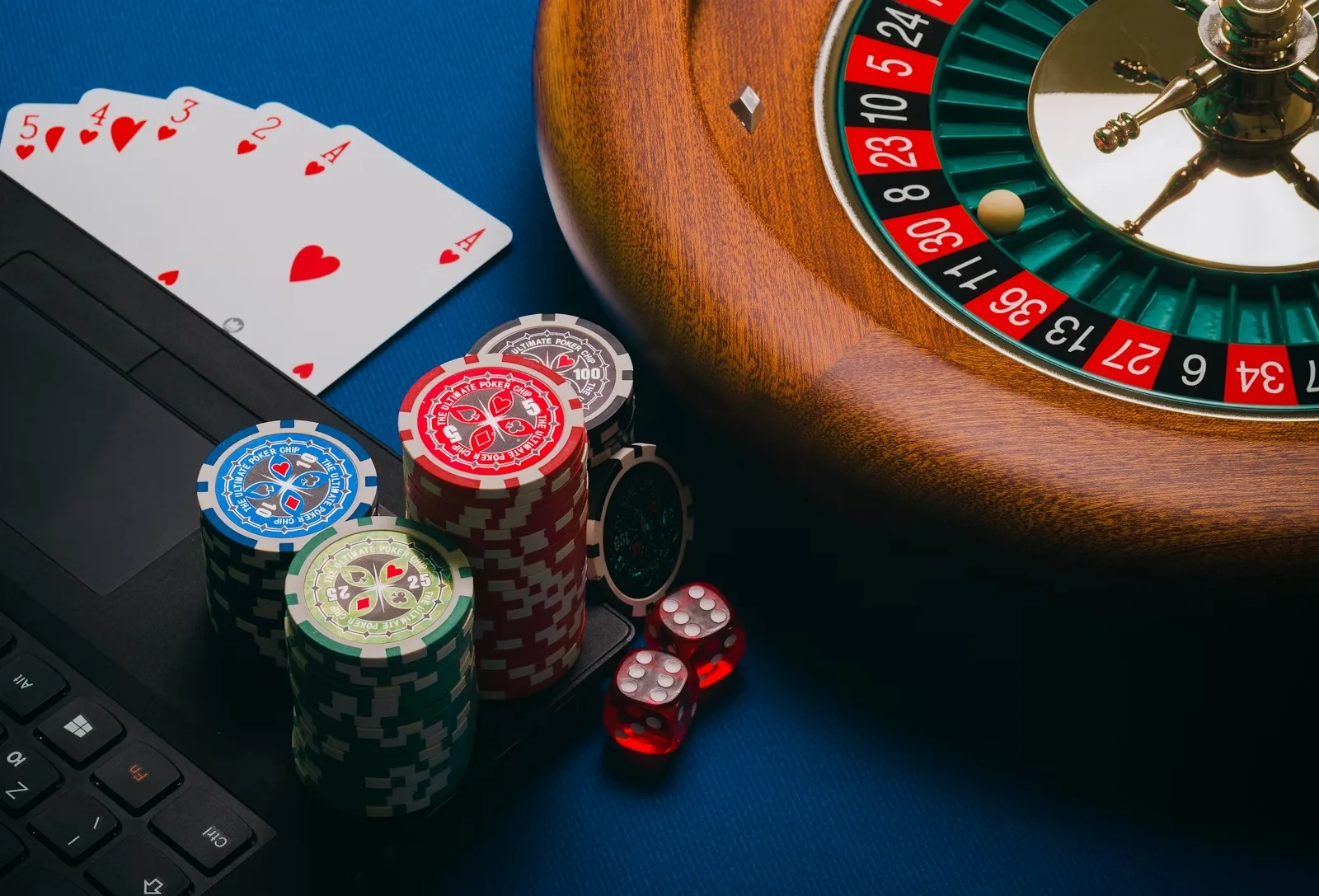 Casino gaming chips on a table