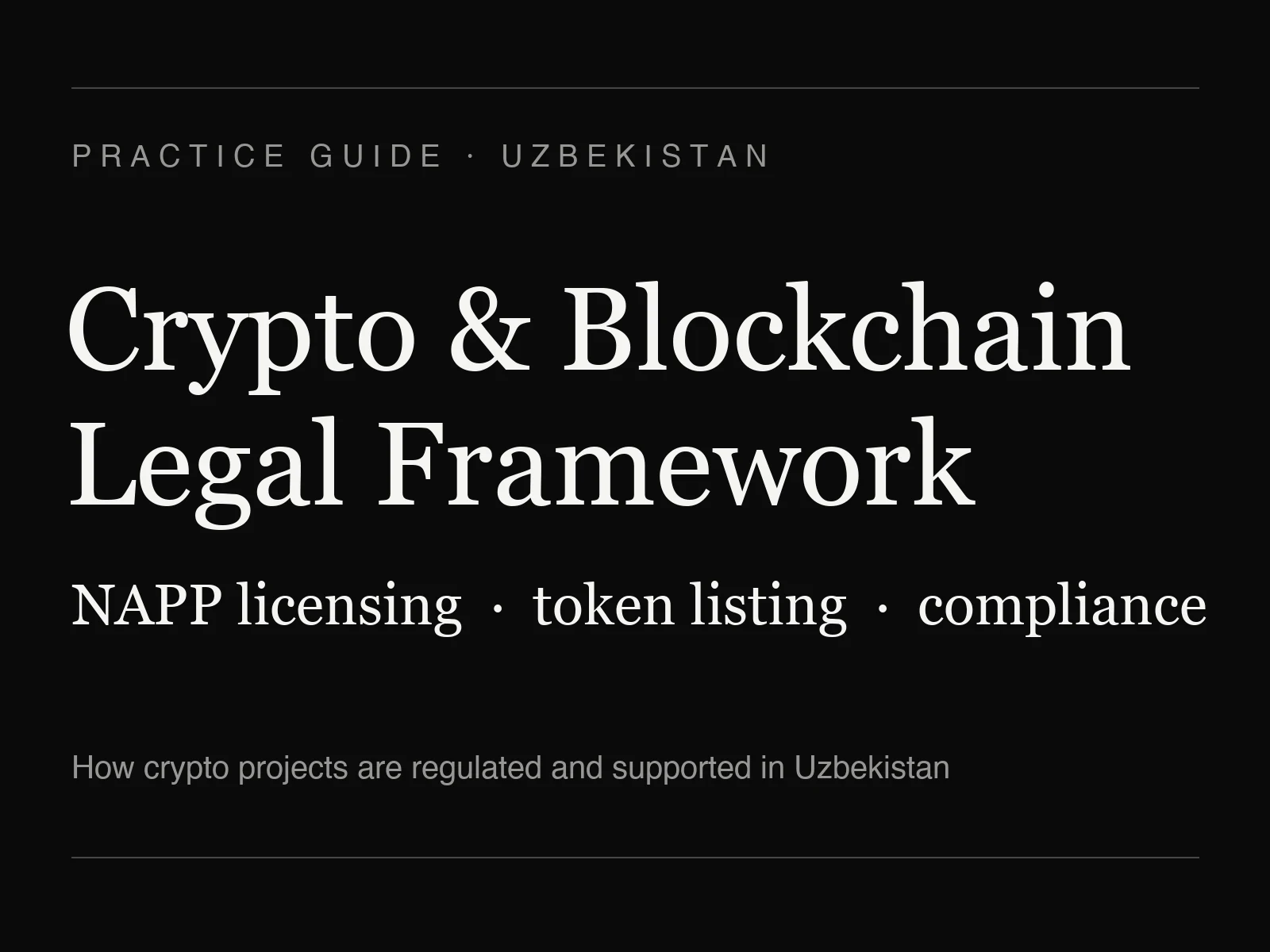 Legal support for crypto and blockchain projects in Uzbekistan — Black Swan Consulting practice guide